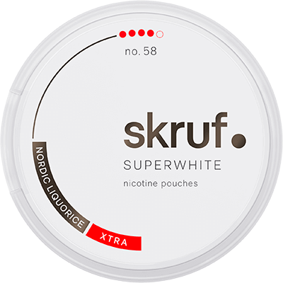 Skruf Superwhite no.58 Nordic Liquorice Xtra Strong