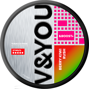 Buy V&YOU Boost+ Berry Kiwi Rush - Order snus online & save 18%